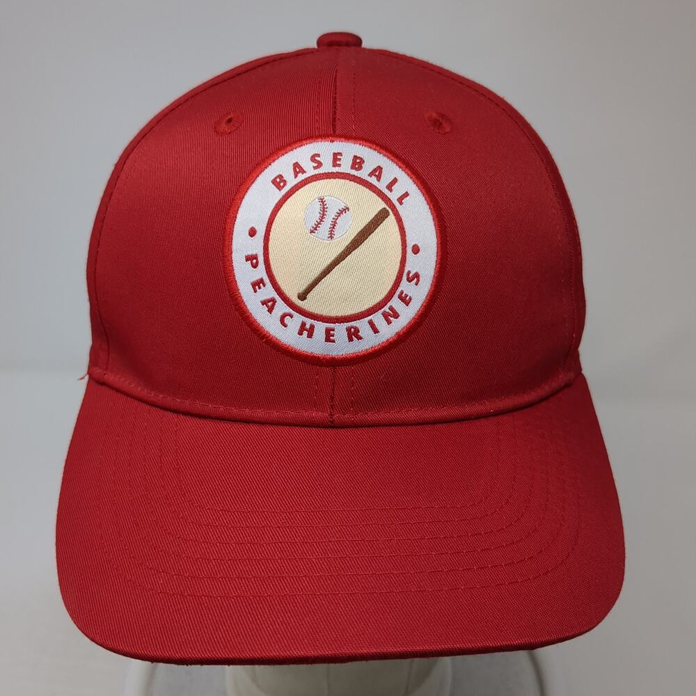 Baseball Peacherines Patch Strapback Hat Red One … - image 2